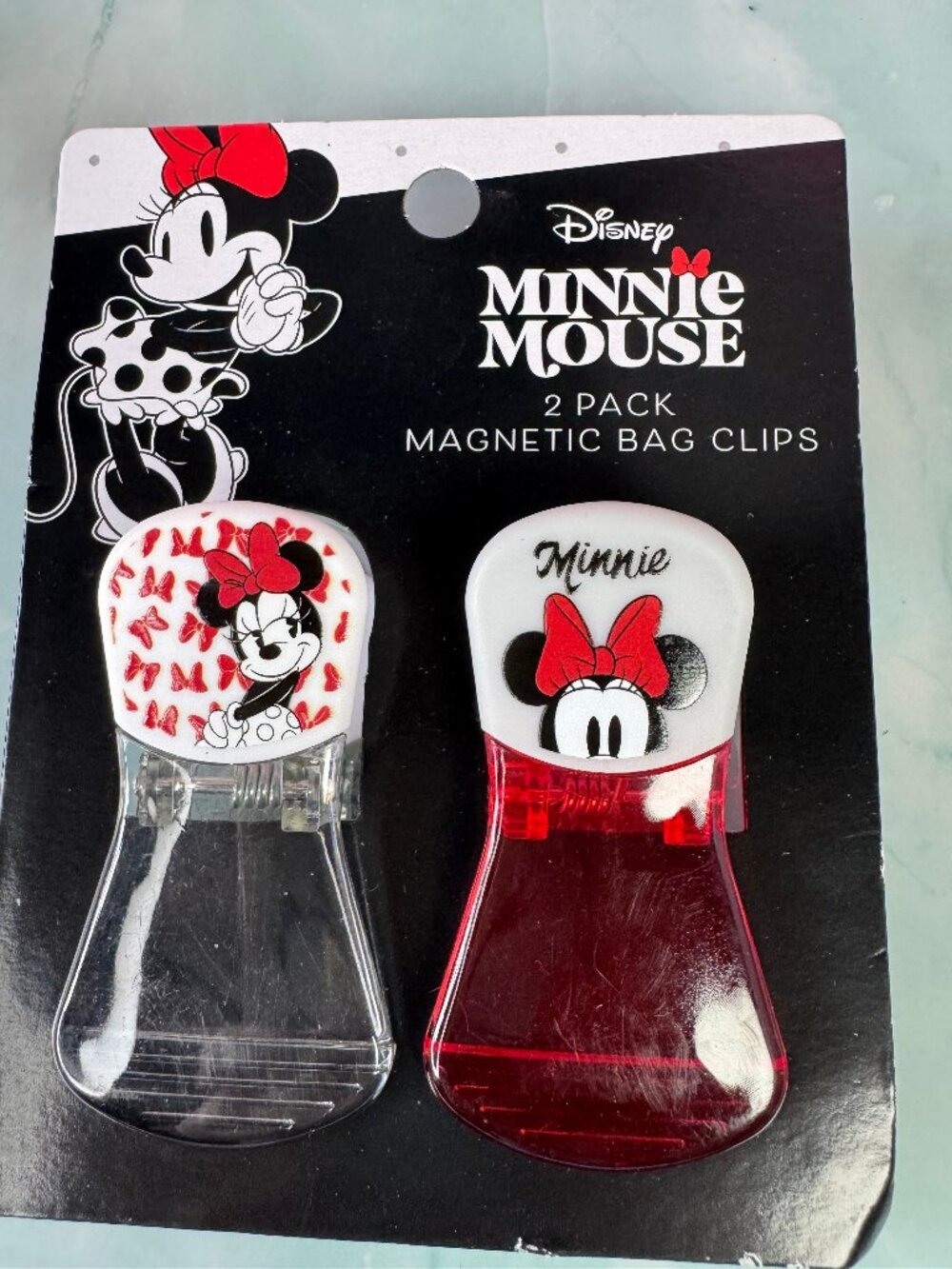 ★ Disney Minnie Mouse Magnetic Bag Clips 2 Pack Kitchen Food Sealer